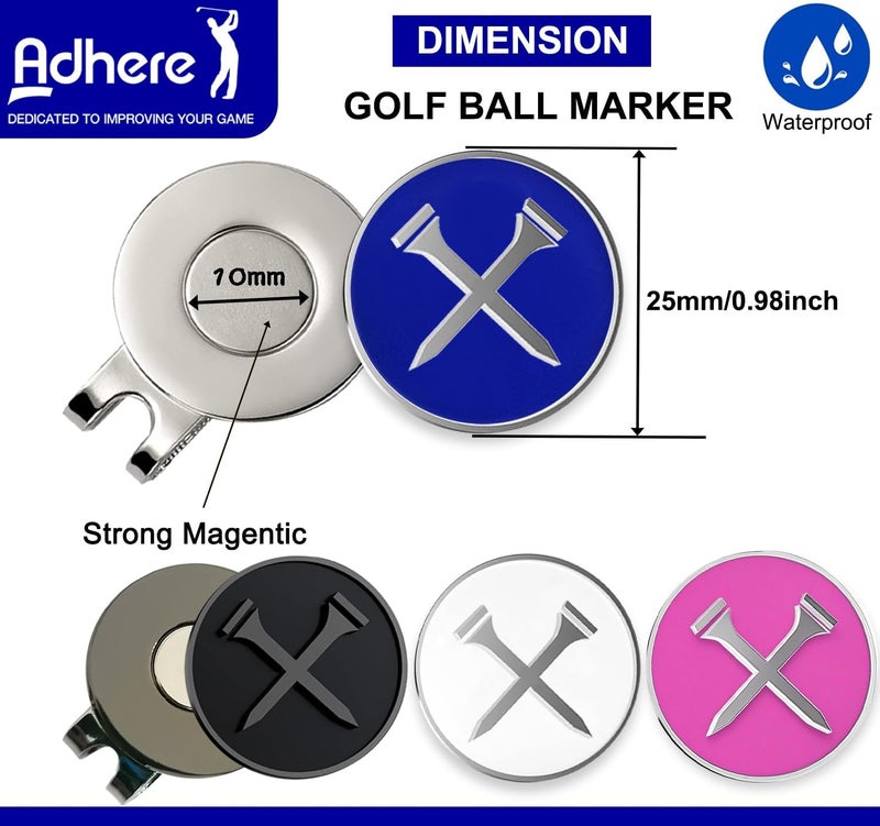 Adhere Golf Ball Markers Personlized Logo Enamel with A Strong Magnetic Hat Clips A Premium Golf Gifts for Golfer - Image 2